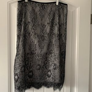 Ann Taylor Black Lace Pencil Skirt